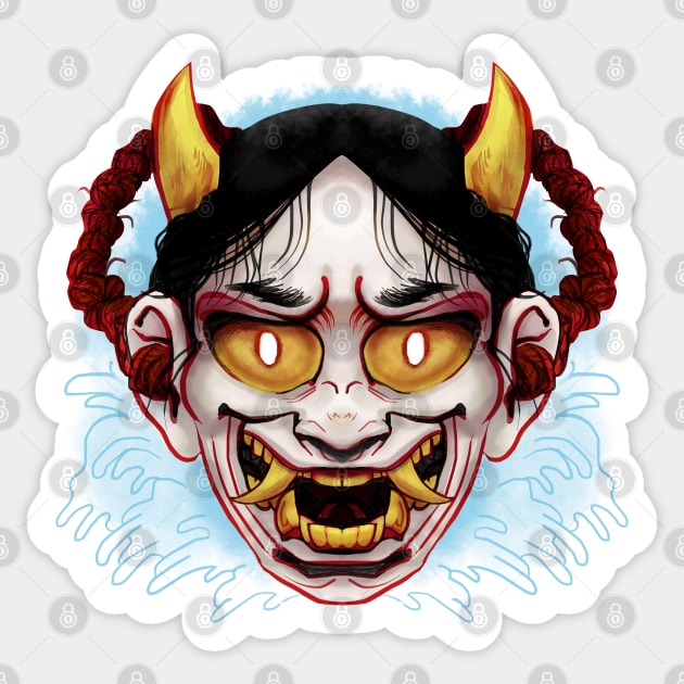 Hannya mask Sticker by KO-of-the-self